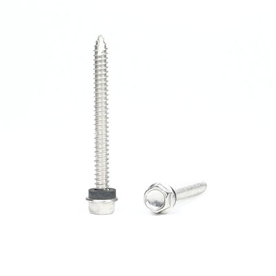 Aço inoxidável ST6.3*55mm Flange Hex Self Tapping Screw Parafuso Auto Atarraxante