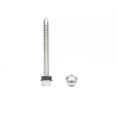Aço inoxidável ST6.3*55mm Flange Hex Self Tapping Screw Parafuso Auto Atarraxante
