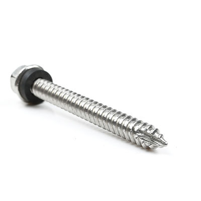 Aço inoxidável ST6.3*55mm Flange Hex Self Tapping Screw Parafuso Auto Atarraxante