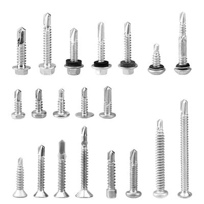 Instalação Cabeça de máquina de lavar hexadecimal de aço inoxidável Tornos Tek de auto-perfuração para metal de madeira