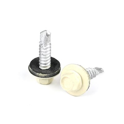 Parafusos de auto-perfuração de flange hexadecimal preto A2 com Epdm de cor 5.5 x 25 Tek Parafusos para telhados