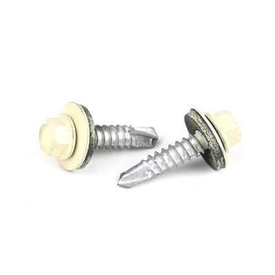 Parafusos de auto-perfuração de flange hexadecimal preto A2 com Epdm de cor 5.5 x 25 Tek Parafusos para telhados
