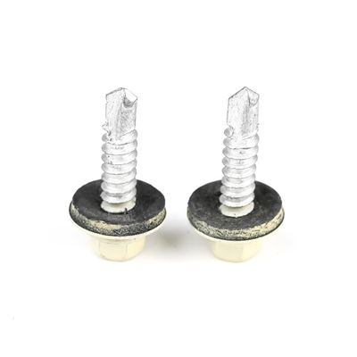 Parafusos de auto-perfuração de flange hexadecimal preto A2 com Epdm de cor 5.5 x 25 Tek Parafusos para telhados