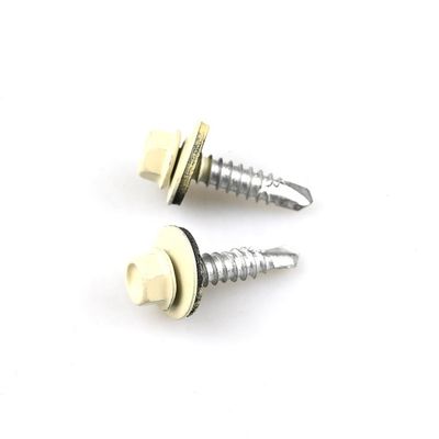 Parafusos de auto-perfuração de flange hexadecimal preto A2 com Epdm de cor 5.5 x 25 Tek Parafusos para telhados