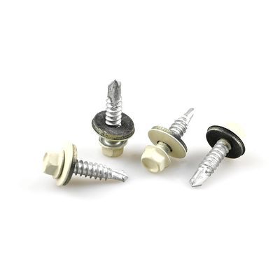 Parafusos de auto-perfuração de flange hexadecimal preto A2 com Epdm de cor 5.5 x 25 Tek Parafusos para telhados