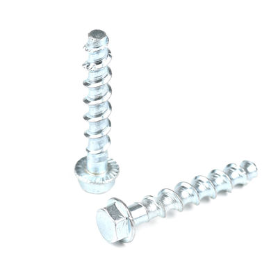 M8x60mm para parafusos de betão de cabeça HEX de flange com acabamento liso e material de aço carbono