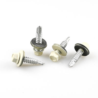 Instalação de flange hexadecimal de aço inoxidável para parafusos bimetais auto-apertados com lavadora Epdm