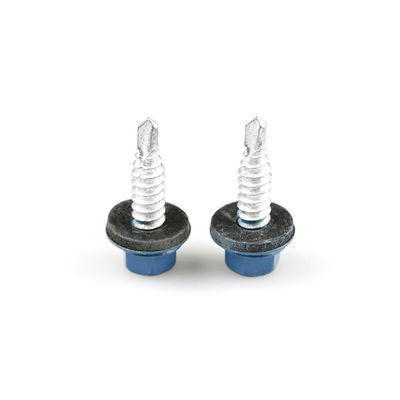 6.3x22 cabeça hexadecimal parafuso de auto-perfuração aço inoxidável bi-metal telhado parafusos de costura em azul
