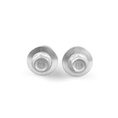 Parafusos de telhado de cabeça plana de aço inoxidável 304 bimetal, auto-apertáveis, com lavadoras de borracha