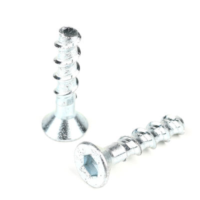 Aço de carbono Branco Zinco Revestido Hex Socket cabeça plana auto-perfuração Maçonaria parafusos de concreto M8 50mm