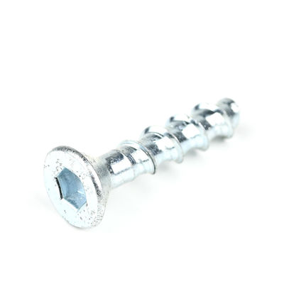 Aço de carbono Branco Zinco Revestido Hex Socket cabeça plana auto-perfuração Maçonaria parafusos de concreto M8 50mm