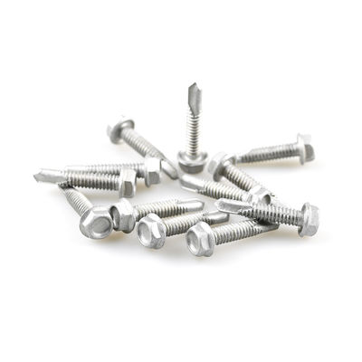 Parafusos de auto-perfuração bi-metálicos de cabeça hexadecimal de flange DIN7504K personalizados 4.8x25mm padrão