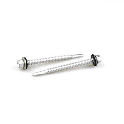 Parafusos de auto-perfuração de aço inoxidável bi-metálicos de flange hexadecimal GB Standard 12x75mm com EPDM