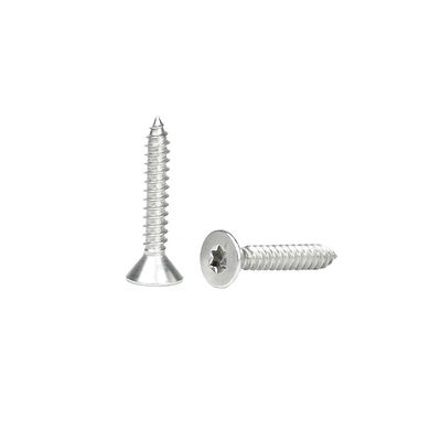 Finitura simples Torx Flat Countersunk parafusos auto-apertados 316 aço inoxidável para madeira