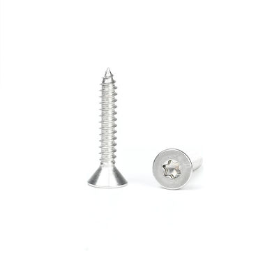Finitura simples Torx Flat Countersunk parafusos auto-apertados 316 aço inoxidável para madeira