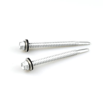 12 -14x75 Ferro inoxidável para auto-perfurar parafusos de telhado Tek parafuso bimetálico com máquina de lavar