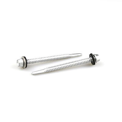 12 -14x75 Ferro inoxidável para auto-perfurar parafusos de telhado Tek parafuso bimetálico com máquina de lavar