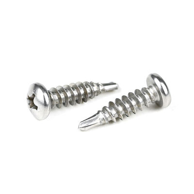 Parafusos auto-perfurantes de aço inoxidável para perfuração de cauda para perfuração automática parafusos 410 SS Cross Drive Pan Head