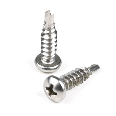 Parafusos auto-perfurantes de aço inoxidável para perfuração de cauda para perfuração automática parafusos 410 SS Cross Drive Pan Head