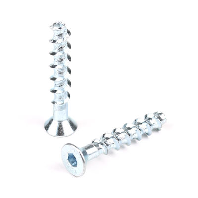 Bloco de concreto M6x50 Allen Csk Hex Bolt Branco Zinco cabeça plana auto-aperto parabraços de âncora