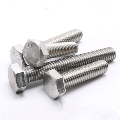 DIN Standard 304 Ferro inoxidável Hex Bolto Full Thread Bolto M4 M5 M6 M8 acabamento simples