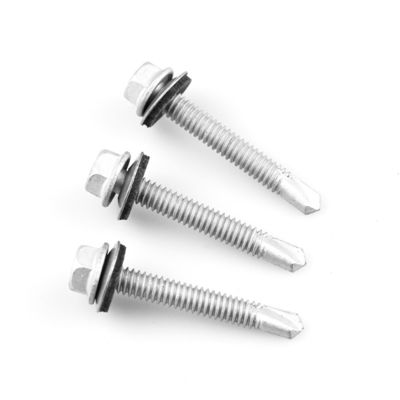 Parafusos de perfuração Epdm Bi Metal Hex Head para aço inoxidável de aço carbono Scm435 personalizado