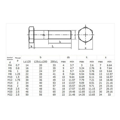 A2-70 parafusos de aço inoxidável M6*30 Din931 parafusos hexagonais