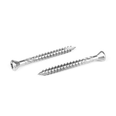 Parafusos de placas de aço inoxidável com cabeça plana revestida com roscas Torx A2 Zinco