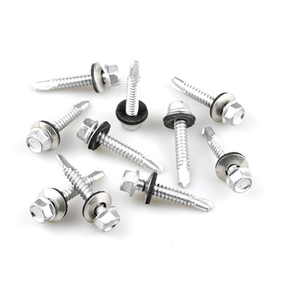 Raspert Finish Ecrã de telhado em aço inoxidável de cabeça hexadecimal Bimetallic Ss316 Ecrã de auto-perfuração com lavadeira Epdm para telhado