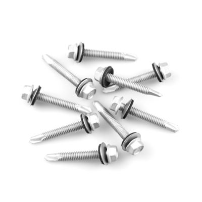 Parafuso de telhado de estruturas de aço com cabeça hexagonal bi-metálico e lavadora EPDM 6.3x45 T/T