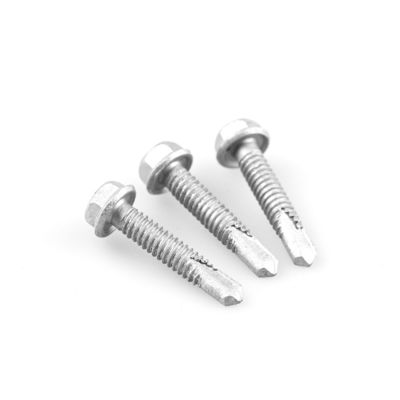 Parafusos de parede de auto-perfuração de cabeça de flange hexadecimal fabricados em aço inoxidável bi-metálico para pagamento T/T