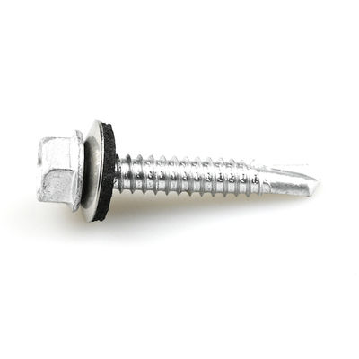 Parafuso de telhado bi-metálico personalizado St6.3x38 Parafuso auto-perfurador à prova d'água Hex cabeça de lavadora com borracha