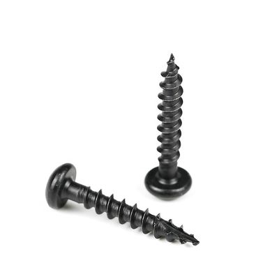 Cabeça de panela redonda Phillips Chapas de madeira de placas de madeira preto parafusos de aço inoxidável para revestimento de parede parafusos T/T Pagamento