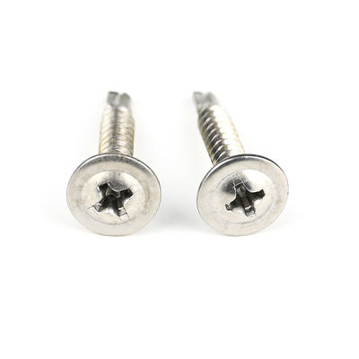 Cabeça de Wafer de 4,8 mm personalizada Phillips Drive Screws 304 Ferro Inoxidável Self Drilling Screw