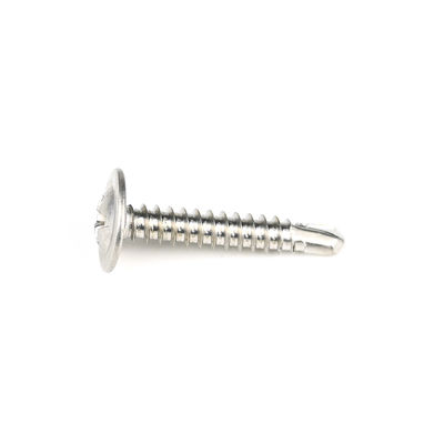 Cabeça de Wafer de 4,8 mm personalizada Phillips Drive Screws 304 Ferro Inoxidável Self Drilling Screw