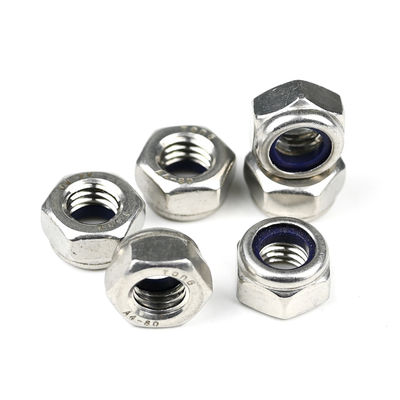 100% de aço inoxidável Din985 Hexagon Nylon Insert Self Lock Nuts para manutenção de veículos