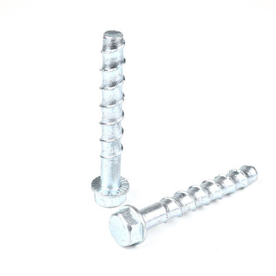 100 mm M16 aço carbono revestimento de zinco cabeça HEX parafusos de concreto para 100% teste QC