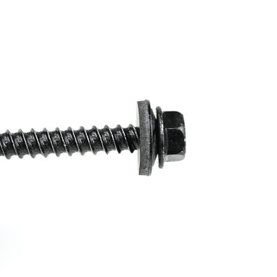 Parafusos de parede seca com cabeça de flange de aço inoxidável hexadecimal revestido com ruspert preto com lavadora Epdm