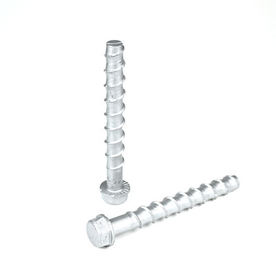 Zinc Finish Hex Head Concrete Screw Self Tapping Anchor Bolts para Instalação Forte
