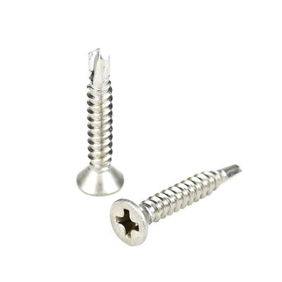 Parafusos de auto-perfuração de cabeça plana de aço Phillips Cross Recess Countersunk para fixação de metais