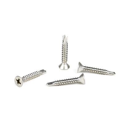 Parafusos de auto-perfuração de cabeça plana de aço Phillips Cross Recess Countersunk para fixação de metais