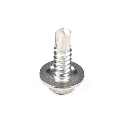 100% de teste de QC cabeça de wafer aço inoxidável cinco ângulos flange auto-perfuração parafusos de segurança