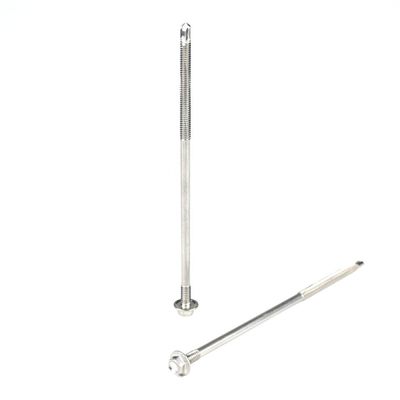 Cabeça de lavadora de hexadecimal de zinco Parafusos auto-perfurantes de 150 mm para painel de sanduíche Duplo fio
