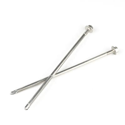 Cabeça de lavadora de hexadecimal de zinco Parafusos auto-perfurantes de 150 mm para painel de sanduíche Duplo fio