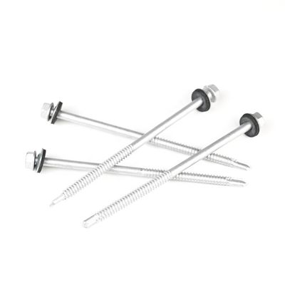 Fixação do assento Hex cabeça da máquina de lavar parafusos de auto-perfuração com máquina de lavar preto parafusos hex Bimetal 6.3x130mm