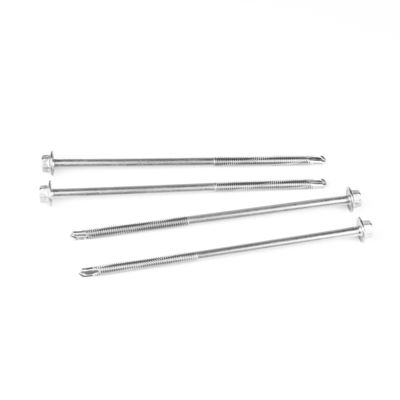 Parafusos de auto-perfuração de estrutura de madeira de 5.5x140 mm com cabeça de lavadora hexadecimal e fio parcial