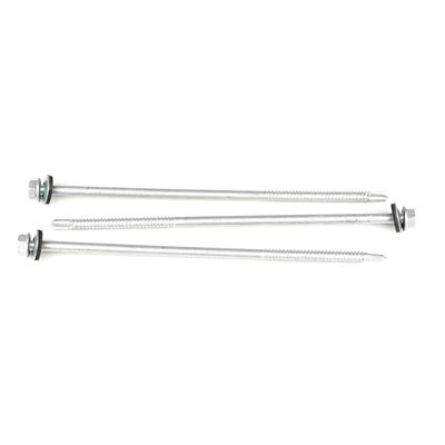 Parafusos auto-perfurantes de revestimento de aço inoxidável de 6,3x180 mm, com máquina de lavar e cabeça redonda
