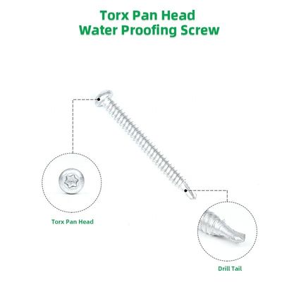 Bi-metal 304 de aço inoxidável revestido de preto cabeça de panela Torx para revestimento de telhados