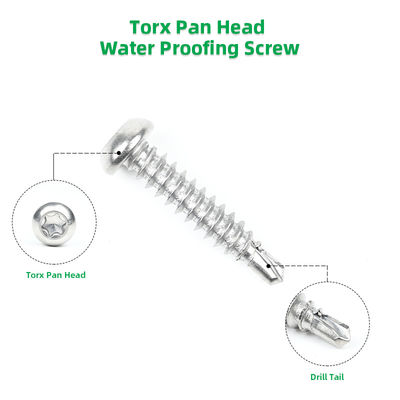 Parafuso impermeável de aço inoxidável Torx Pan cabeça parafuso auto-perfuração 100% QC garantida