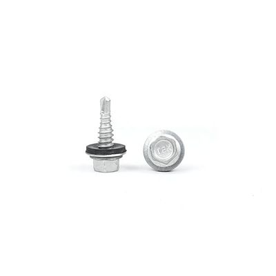 Flat Head Hex Flange de aço inoxidável Parafuso de auto-perfuração com EPDM Washer para durável